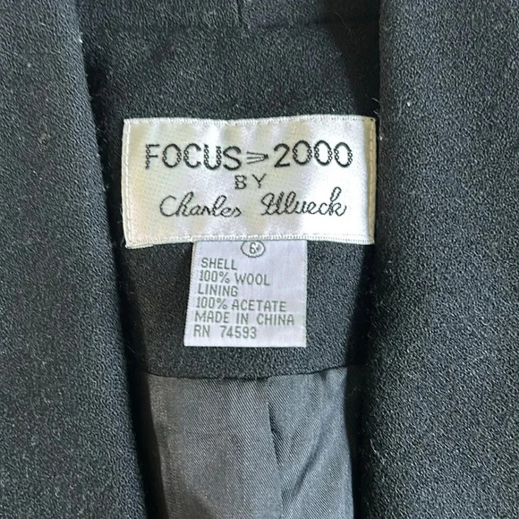 FOCUS 2000 by Charles Glueck Vintage Blazer Jacket Black | Black Blazer Jacket - Picture 4 of 9